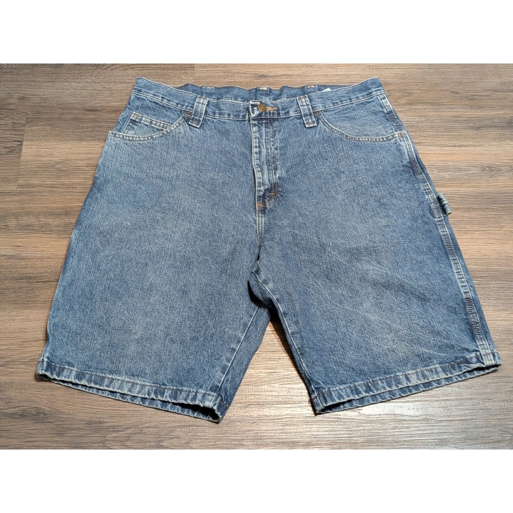 Wrangler Mens Carpenter Denim Jorts Blue 36 64WC4DI Workwear Utility Hammer Loop